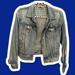 ARITZIA TALULA XS Studded Spiked Jean Jacket
